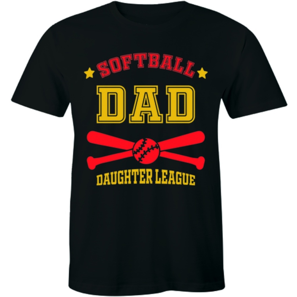 Softball Dad Daughter League Baseball Mens T-shirt